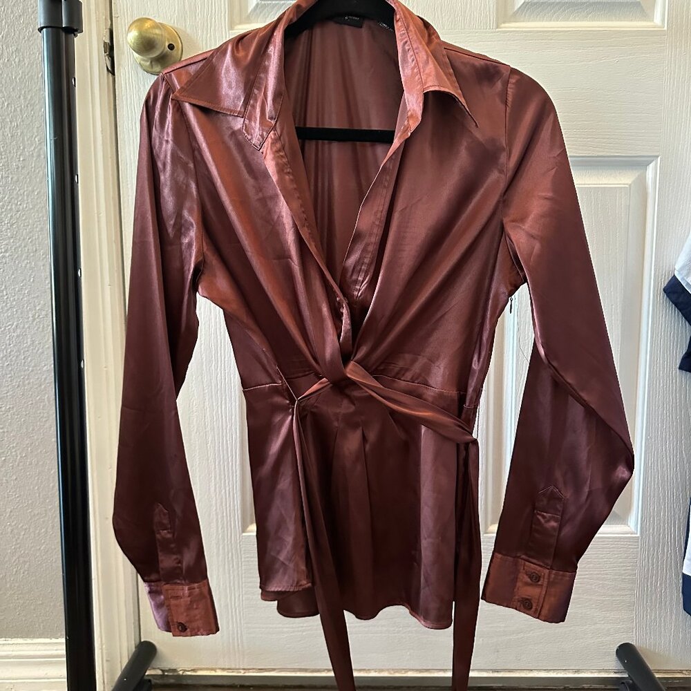 New York Co Wrap Blouse with Zip Side Size 10